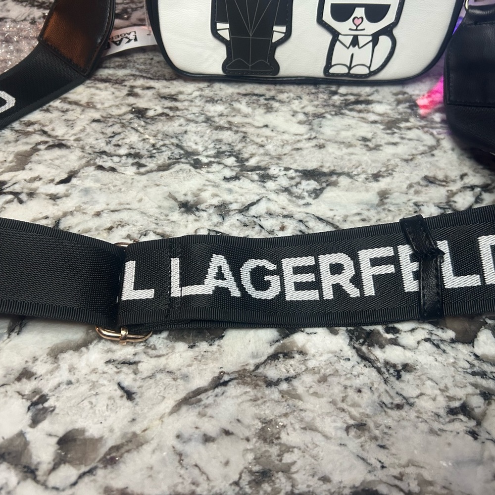 Karl Lagerfeld Black and White crossbody Bag - Picture 3 of 12